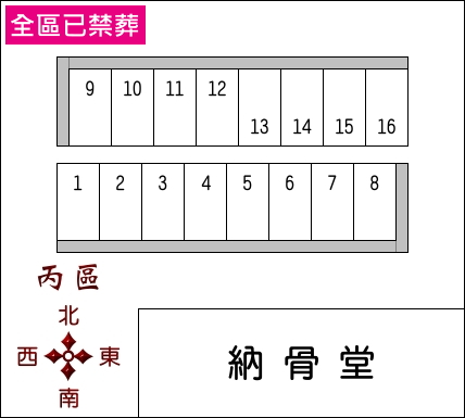 第二示範公墓丙區平面圖